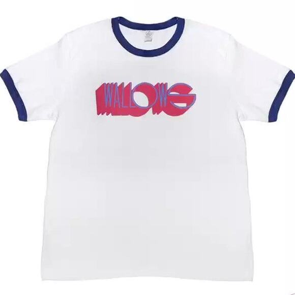 Wallows Alternative Band Tee Music Short Sleeve White Ringer T-Shirt Size Small - Picture 1 of 5